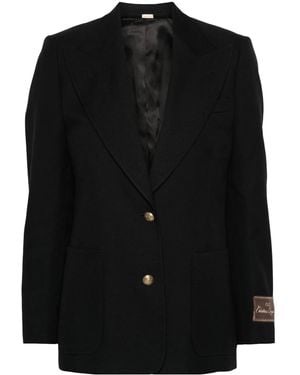 Gucci Single-Breasted Twill Blazer - Black