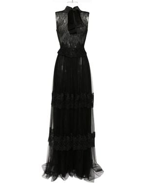 Saiid Kobeisy Lace Sleeveless Dress - Black