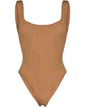 Hunza G Square-Neck Swimsuit - Brown