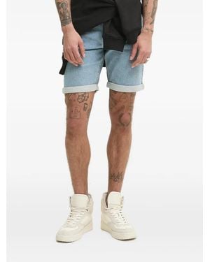KARL LAGERFELD Rolled-Cuff Denim Shorts - Blue