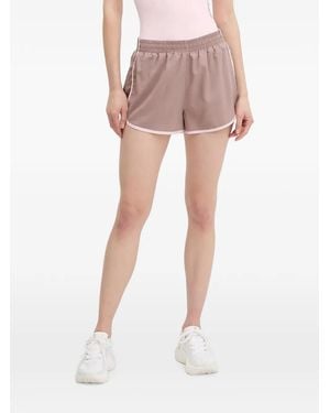 P.E Nation Preset Logo-Print Piped Shorts - Pink