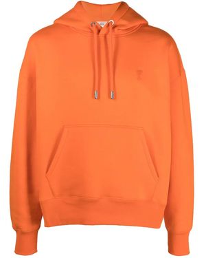 Ami Paris Sudadera Ami De Coeur Con Capucha - Naranja