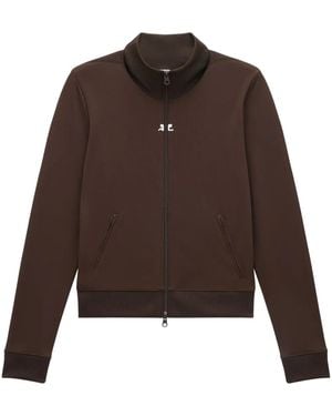 Courreges Embroidered-logo Tracksuit Jacket - Brown