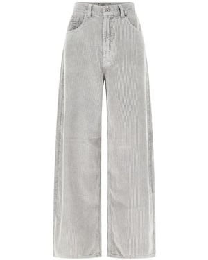 TRUE AVENUE Corduroy-Texture Palazzo Pants - Gray