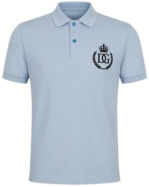 Dolce & Gabbana Polo À Logo Brodé - Bleu