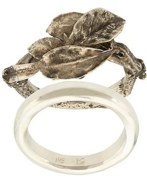 Werkstatt:münchen Double Leaf Ring - Metallic