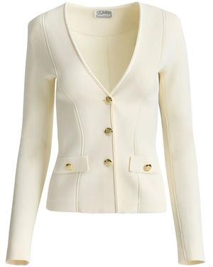 St. John Santa Roma Cardigan - Natural