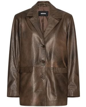 ROTATE BIRGER CHRISTENSEN Leather Blazer - Brown