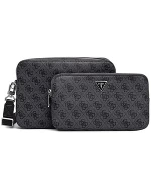 Guess Milano Monogram-Print Messenger Bag - Black