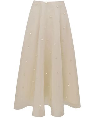 Azeeza Jupe Sorcha À Sequins - Blanc