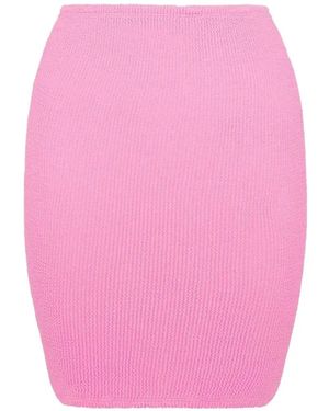 Hunza G Crinkle-Effect Mini Skirt - Pink