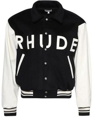 Rhude Collegiate Bomber Jacket - Black