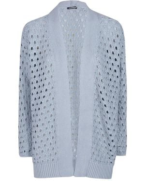 Canessa Open-Knit Cotton Cardigan - Blue