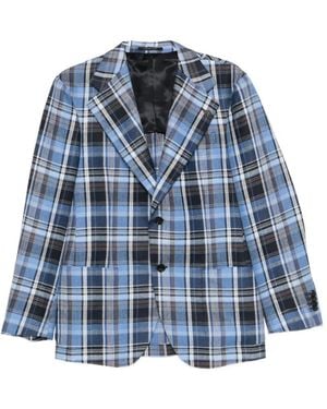Gabriele Pasini Blazer À Carreaux Et Revers Crantés - Blue