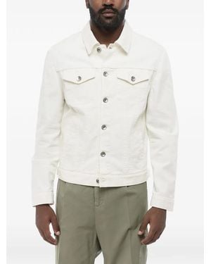 Brunello Cucinelli Long-Sleeve Denim Jacket - White