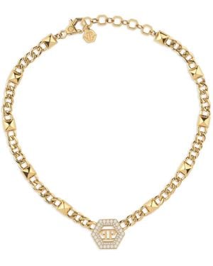 Philipp Plein Collar Hexagon Studs - Metálico