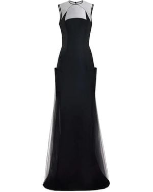 Gemy Maalouf Open-Back Structured Maxi Dress - Black
