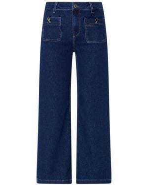 Liu Jo Cropped Flare Jeans - Blue