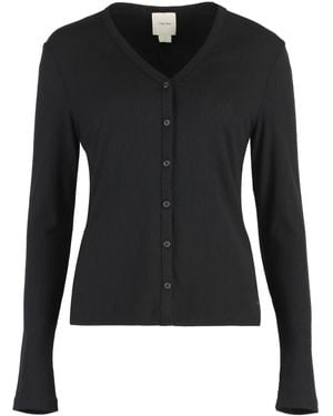 Calvin Klein リブニット カーディガン - ブラック