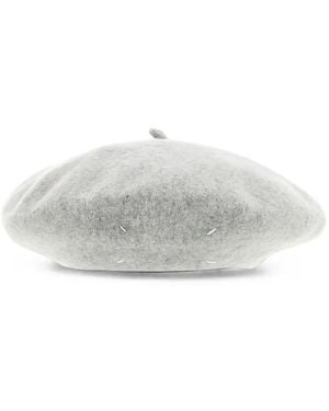 Maison Margiela Four-Stitch Wool Beret - White