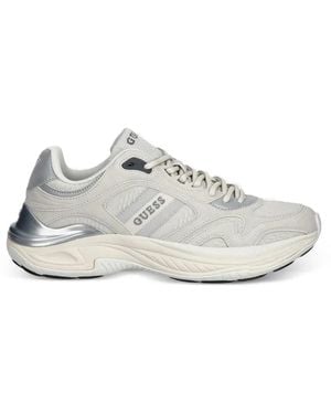 Guess Squan Panelled Logo-Print Trainers - White