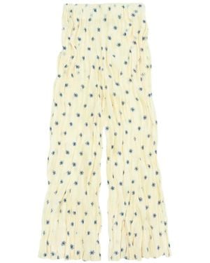 GONGDID DESIGN Floral Palazzo Trousers - White