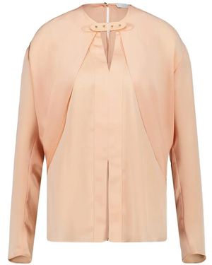 Rabanne Satin Long-Sleeves Blouse - White