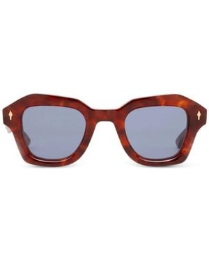 Jacques Marie Mage Eichler Geometric-Frame Sunglasses - Brown