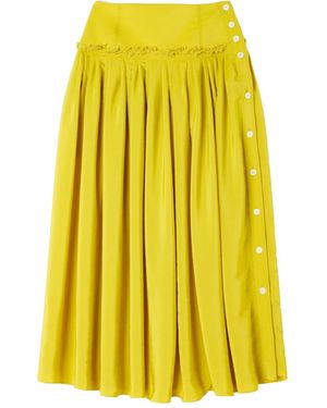 Lanvin Ruffled Button Midi Skirt - Yellow