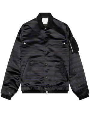 Sacai Striped Bomber Jacket - Black