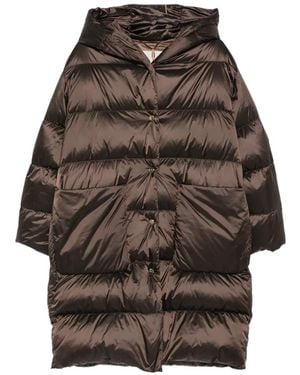 Max Mara Piumino Trapuntato Con Cappuccio - Grigio