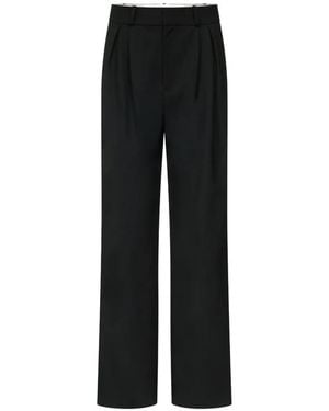 Loulou de Saison Nat Pleated Grain De Poudre Trousers - Black
