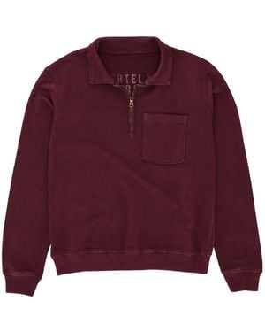 Fortela Yale Quarter-Zip Polo Shirt - Red