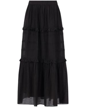 Isabel Marant Volodia Cotton Long Skirt - Black