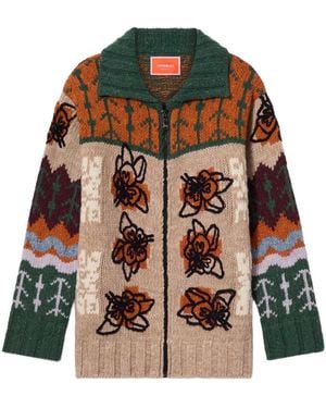 La DoubleJ Cardigan À Fleurs Brodées - Vert