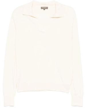 N.Peal Cashmere Vネック ポロシャツ - ホワイト