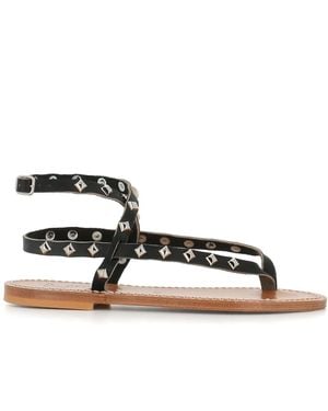 K. Jacques Sandali Piatti Con Borchie - Marrone
