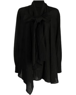 Forme D'expression Knot-Detailing Long-Sleeve Blouse - Black