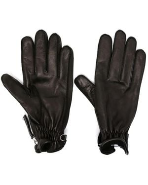 DSquared² Lederhandschuhe Mit Logo-Patch - Schwarz