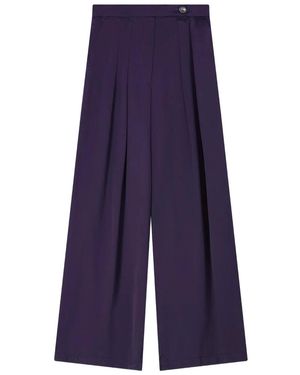 Dries Van Noten Wide Pleated Trousers - Purple