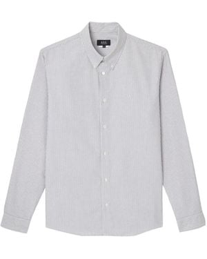 A.P.C. Striped Long-Sleeve Shirt - White