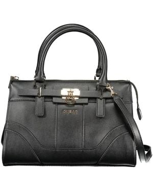 Guess Logo-Plaque Padlock-Detail Tote Bag - Black