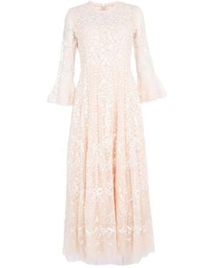 Needle & Thread Flower-Embellishment Maxi Dress - Pink