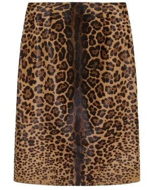 16Arlington Carmen Leopard-Print Midi Skirt - Brown