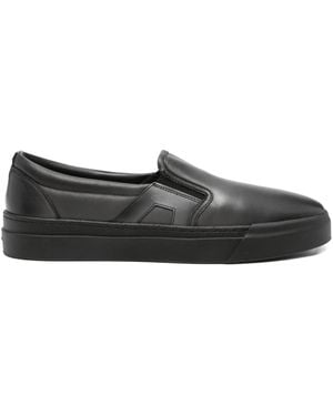 Santoni Leather Loafers - Black