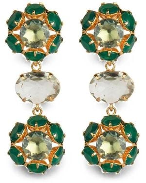 Bounkit Odessa Amethyst Onyx Earrings - Green
