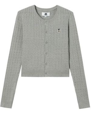 Chocoolate Cárdigan De Punto Bordado - Gris