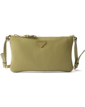 Prada レザーショルダーバッグ - グリーン