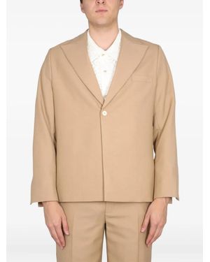 Séfr Single-Breasted Jacket - Natural