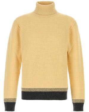 ZEGNA Roll-Neck Cashmere Jumper - Yellow